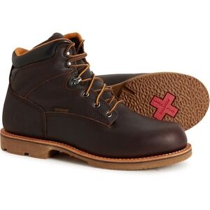 Chippewa Colville 6" Leather Work Boots  Men 8 Waterproof Insulated Wide Brown